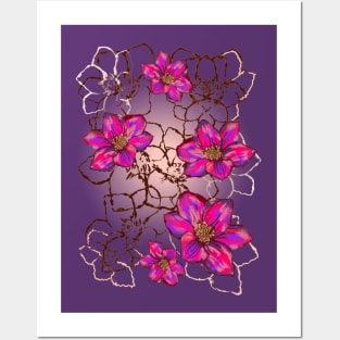 Lace floral Posters and Art